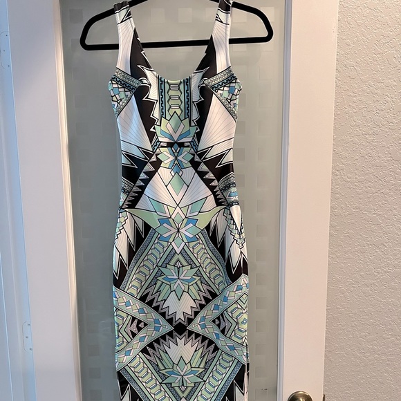 Barely used multicolored, geometrical midi dress - Picture 1 of 2